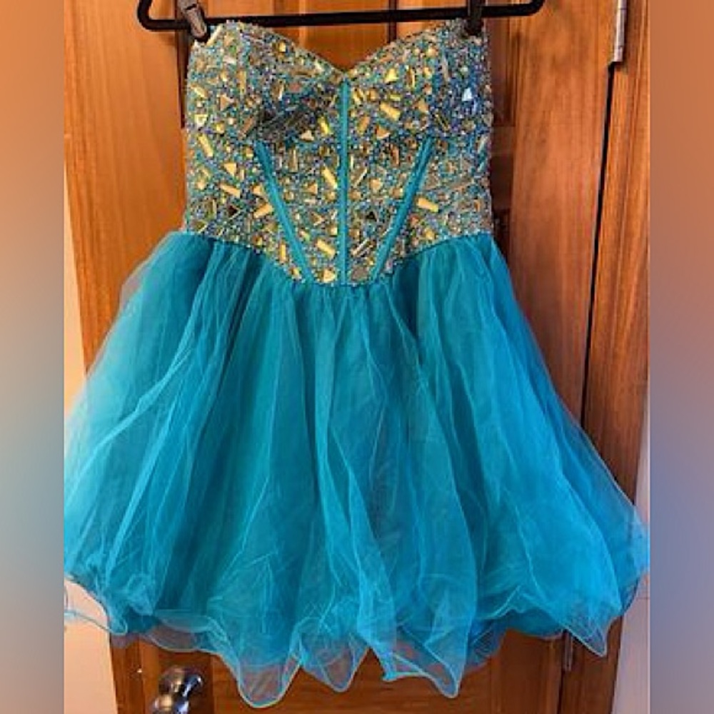 Formal Strapless Bejeweled Dress